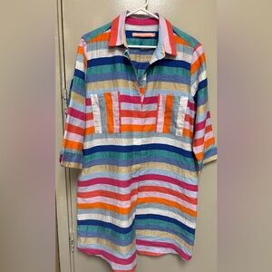 Vilagallo multi Striped shirt dress sz 48 (14/16)